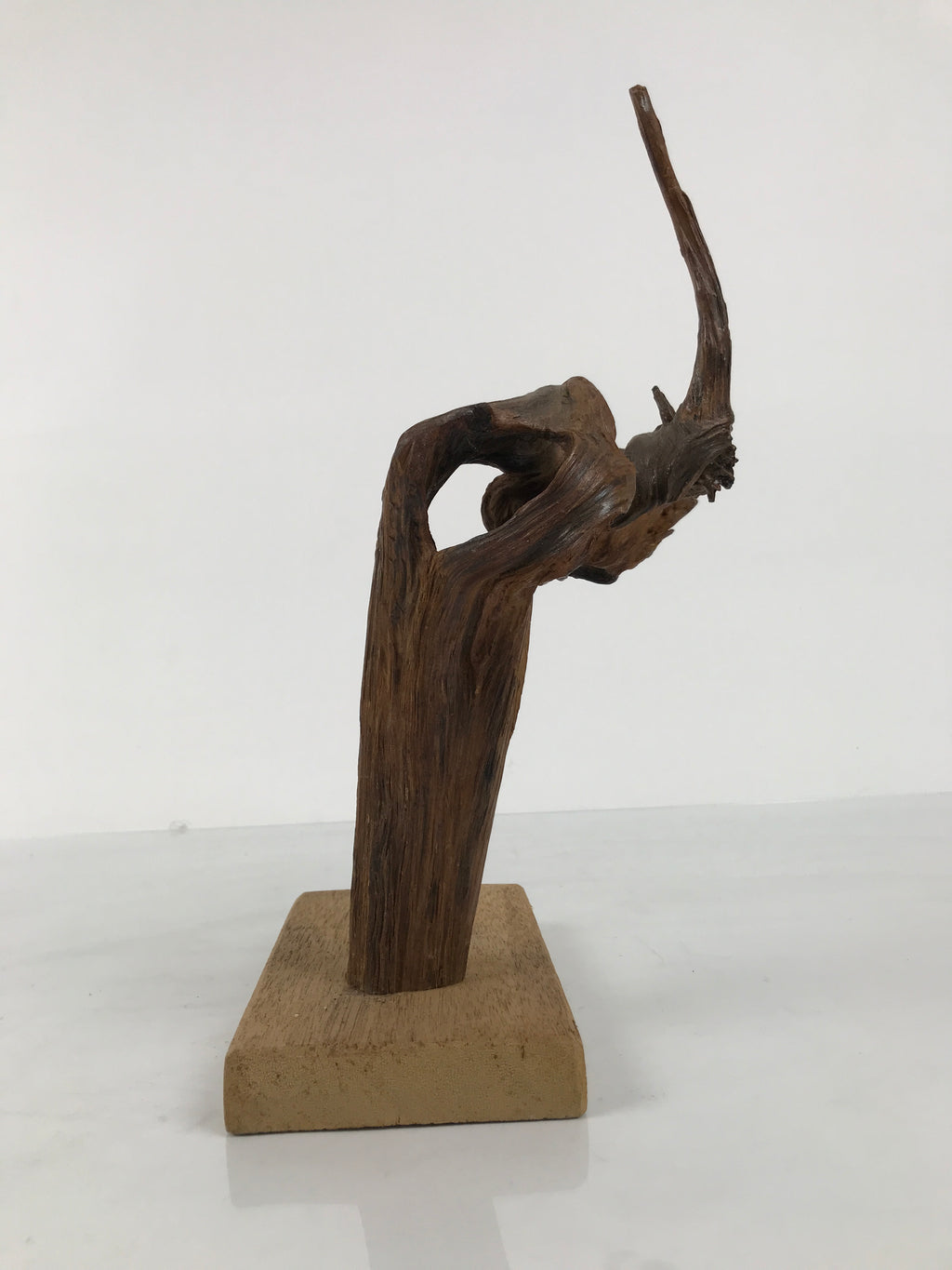 Japanese Natural Wooden Ikebana Sculpture Vtg Flower Vase Kadai Decoration WT607