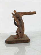 Japanese Natural Wooden Ikebana Sculpture Vtg Flower Vase Kadai Decoration WT608