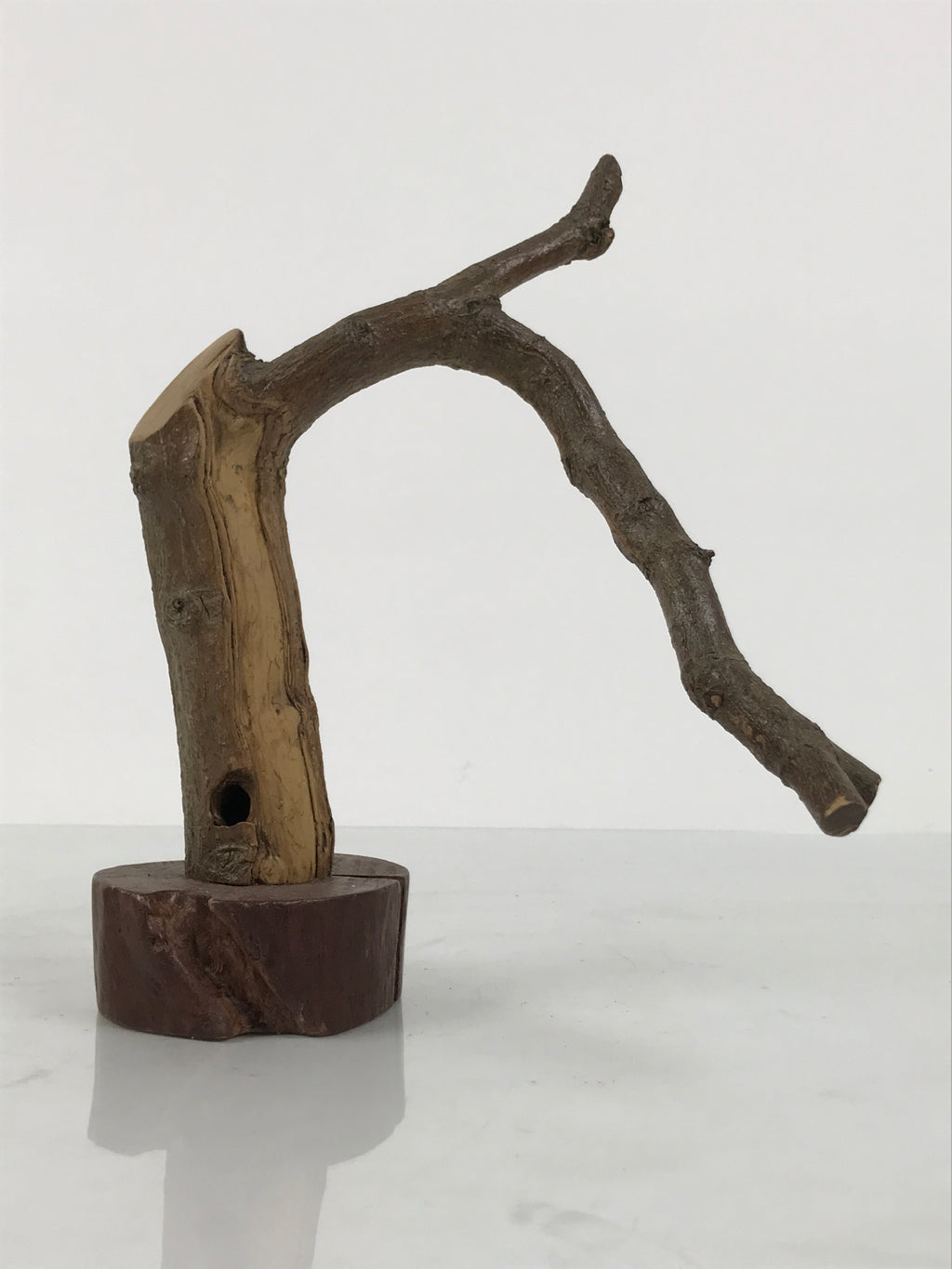 Japanese Natural Wooden Ikebana Sculpture Vtg Flower Vase Kadai Decoration WT609