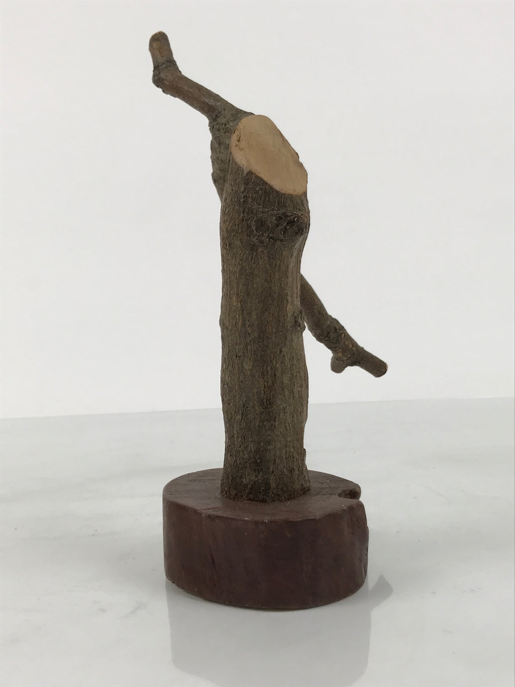 Japanese Natural Wooden Ikebana Sculpture Vtg Flower Vase Kadai Decoration WT609