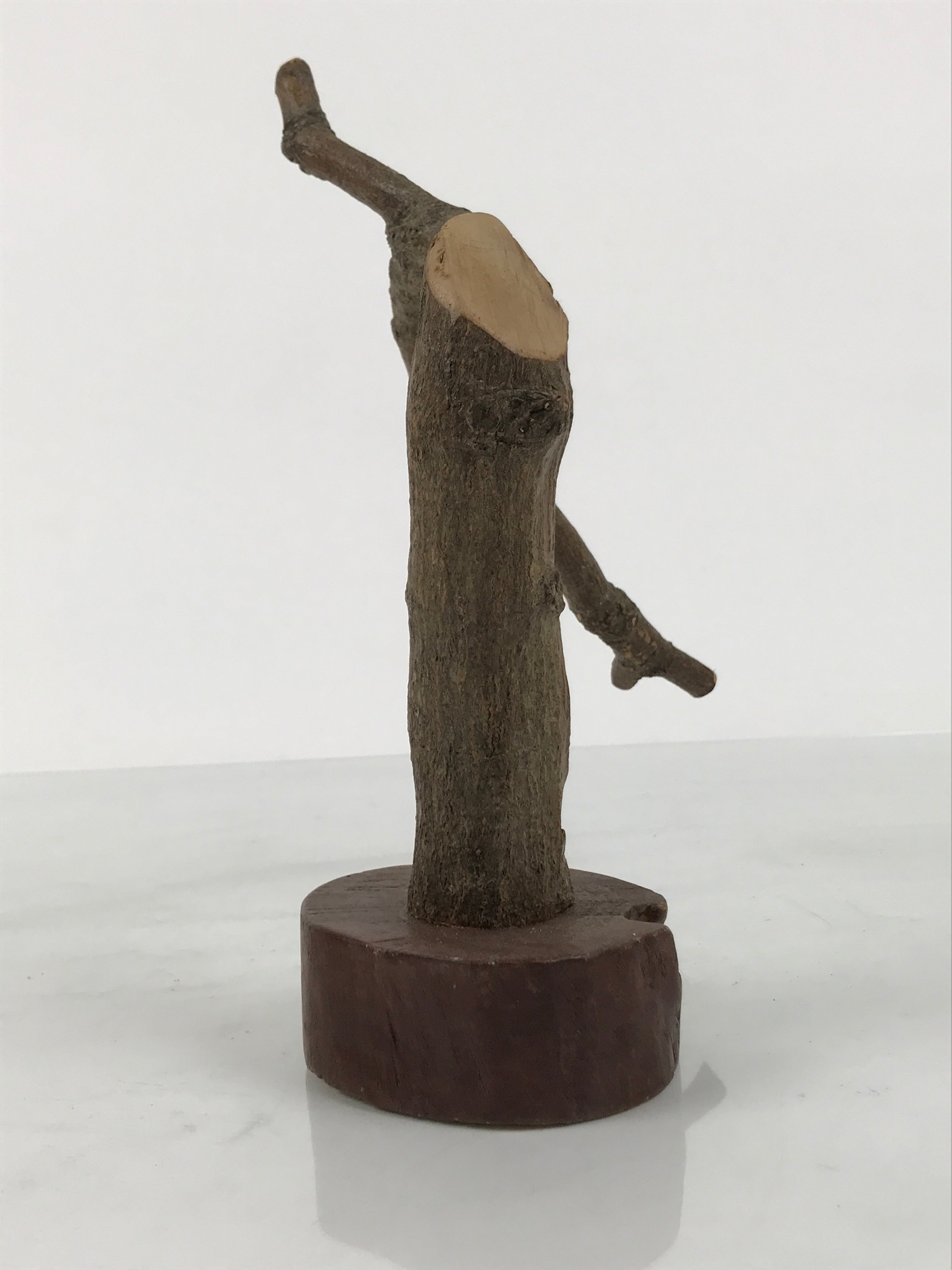 Japanese Natural Wooden Ikebana Sculpture Vtg Flower Vase Kadai Decoration WT609