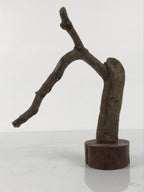 Japanese Natural Wooden Ikebana Sculpture Vtg Flower Vase Kadai Decoration WT609