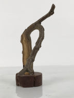 Japanese Natural Wooden Ikebana Sculpture Vtg Flower Vase Kadai Decoration WT609