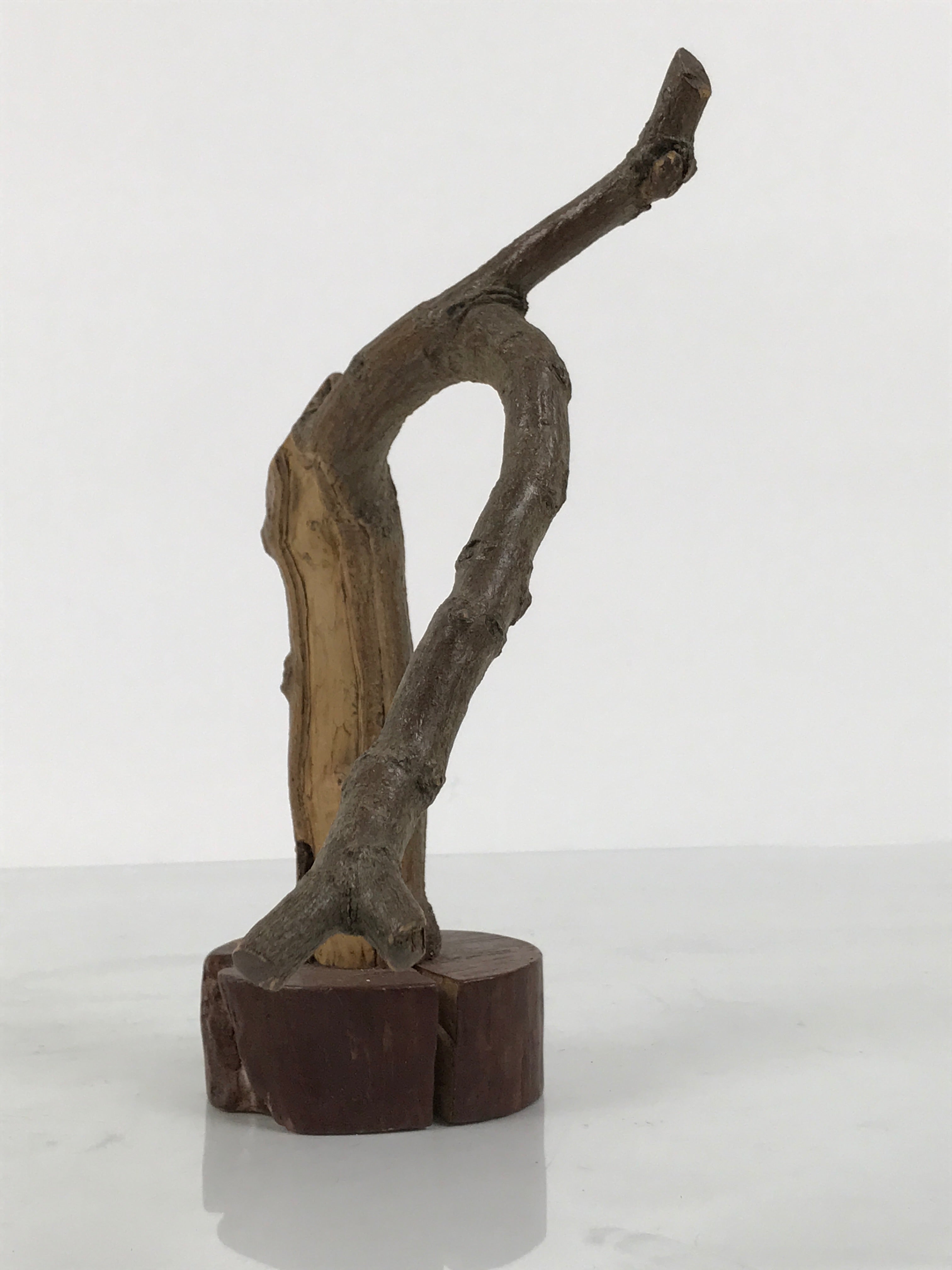 Japanese Natural Wooden Ikebana Sculpture Vtg Flower Vase Kadai Decoration WT609