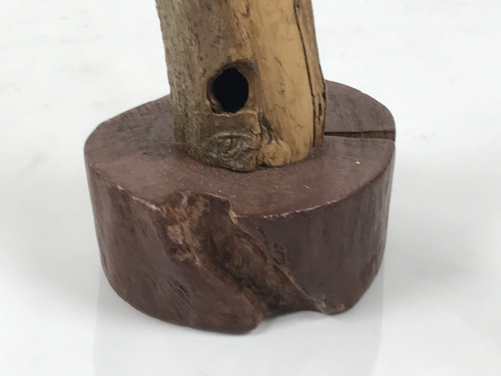 Japanese Natural Wooden Ikebana Sculpture Vtg Flower Vase Kadai Decoration WT609