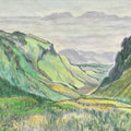 Japanese Nature Landscape Pastel Drawing Original Signed Yoshihiro Hagino FL300