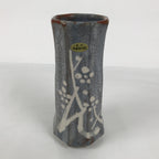 Japanese Nezumi Shino Ware Ceramic Flower Vase Vtg Kabin Pottery Gray Box PX811