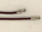 Japanese Noh Mask Western Bolo Tie Vtg Netsuke Slide Metal Tips Red Black JK887