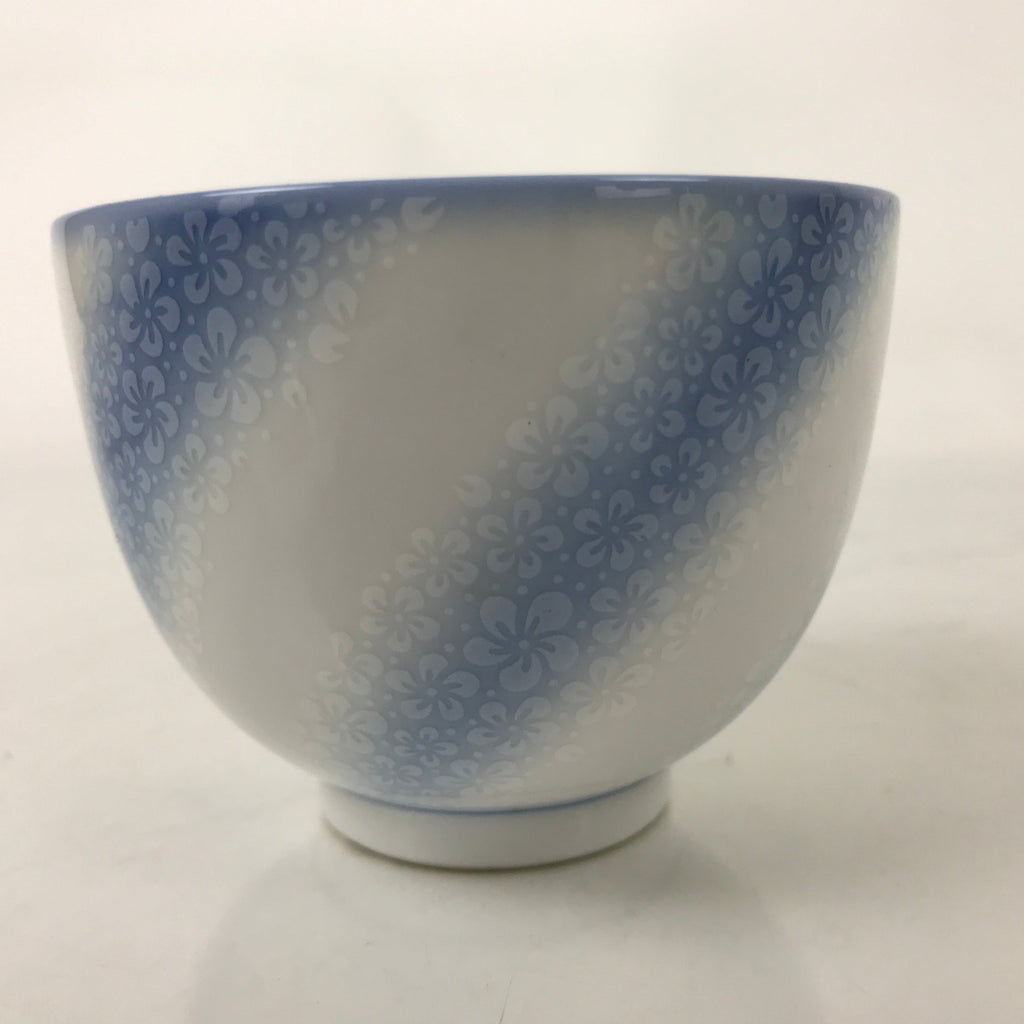 Japanese Noritake Porcelain Yunomi Teacup Vtg Cherry Blossom Blue White TC526