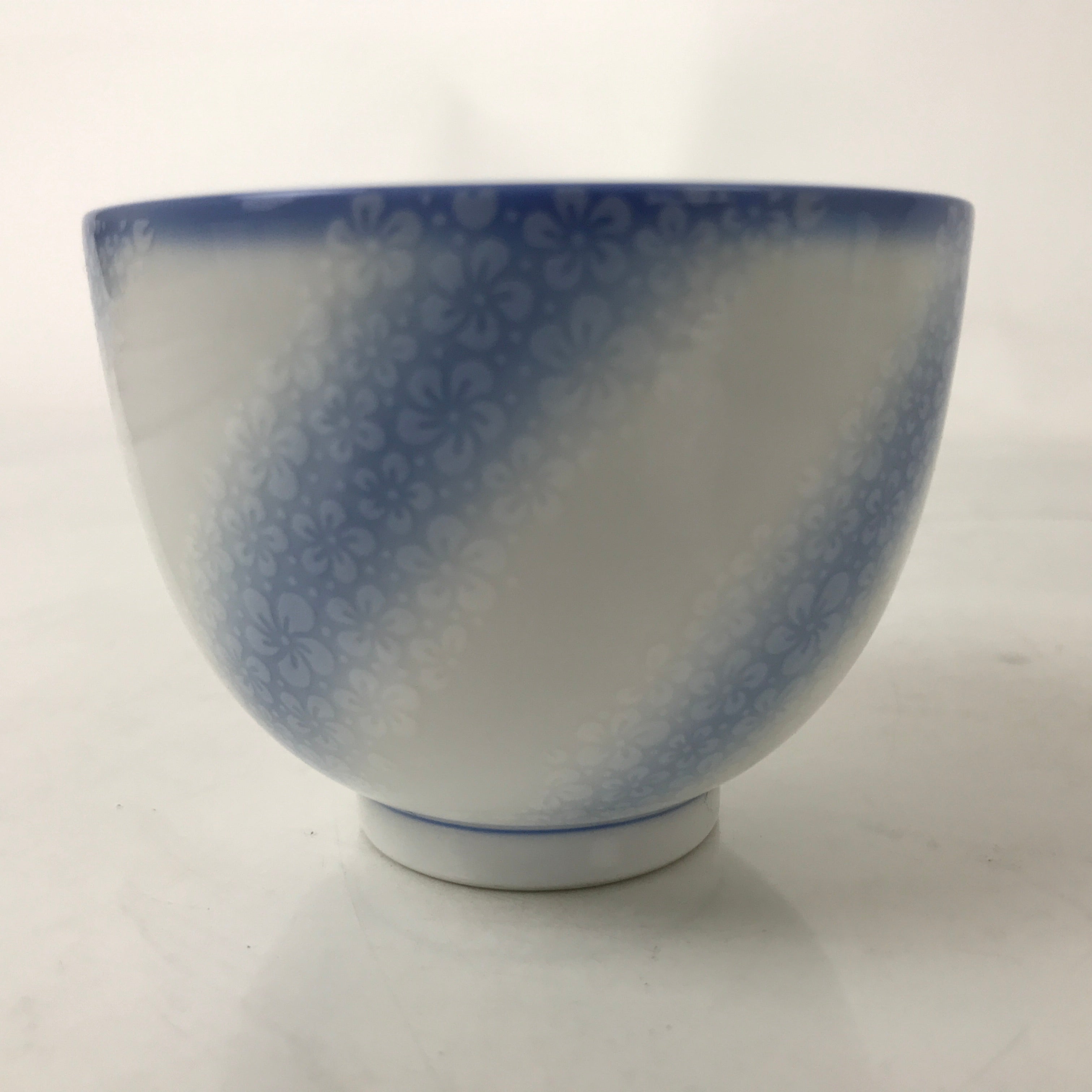 Japanese Noritake Porcelain Yunomi Teacup Vtg Cherry Blossom Blue White TC528