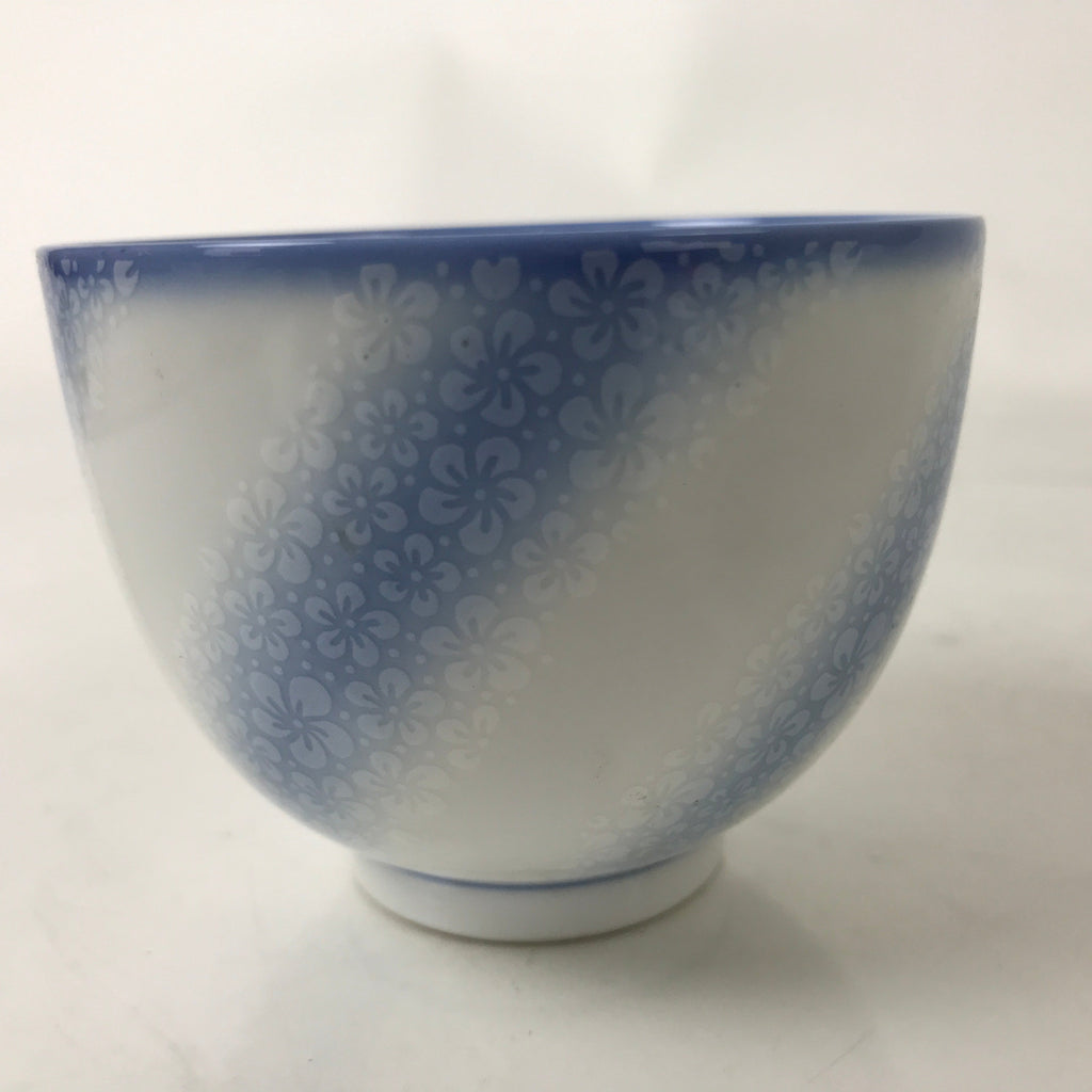 Japanese Noritake Porcelain Yunomi Teacup Vtg Cherry Blossom Blue White TC528