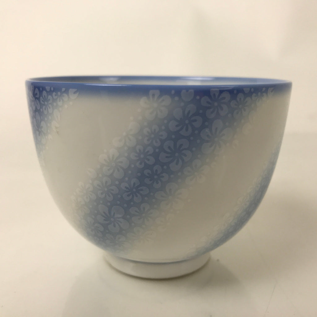 Japanese Noritake Porcelain Yunomi Teacup Vtg Cherry Blossom Blue White TC529
