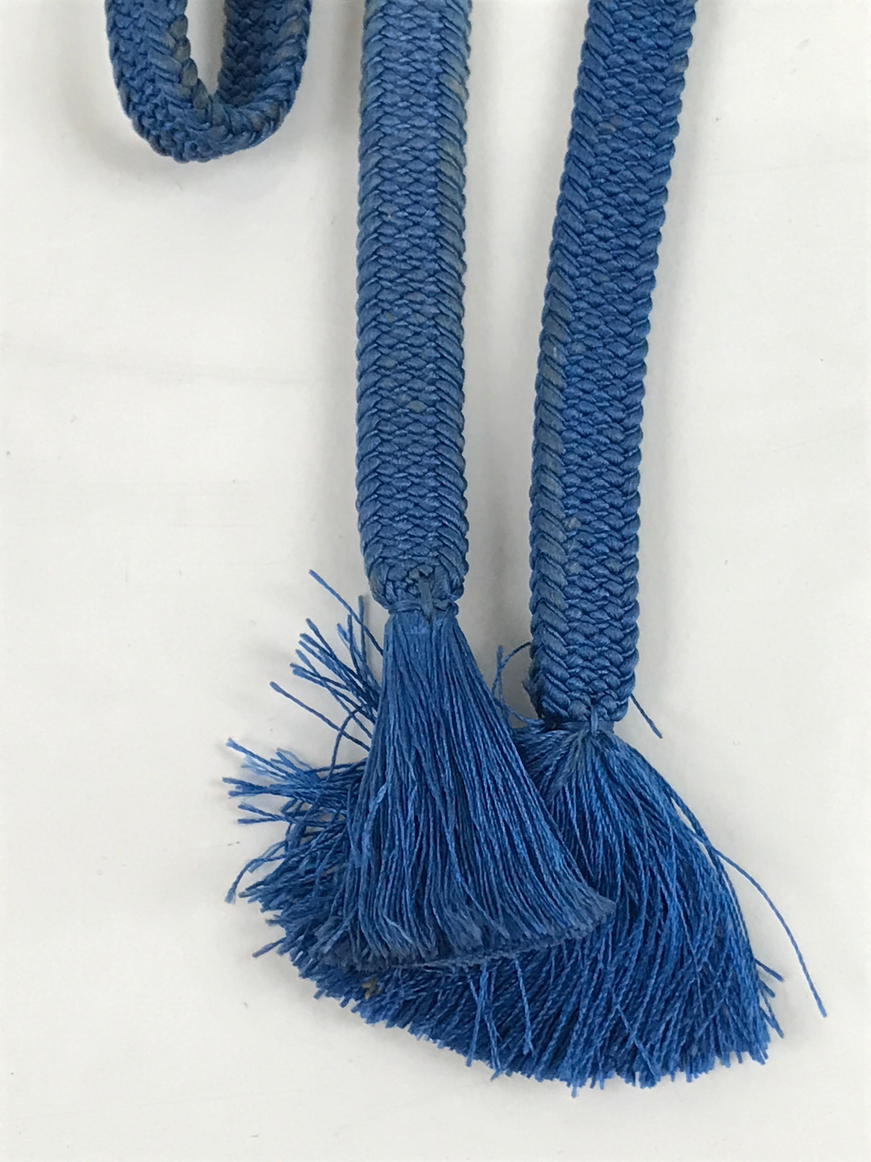 Japanese Obijime Obi Sash Kimono Accessory Silk Kumihimo Cord Blue White OJ223