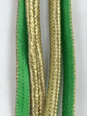 Japanese Obijime Obi Sash Kimono Accessory Silk Kumihimo Cord Green Gold OJ219