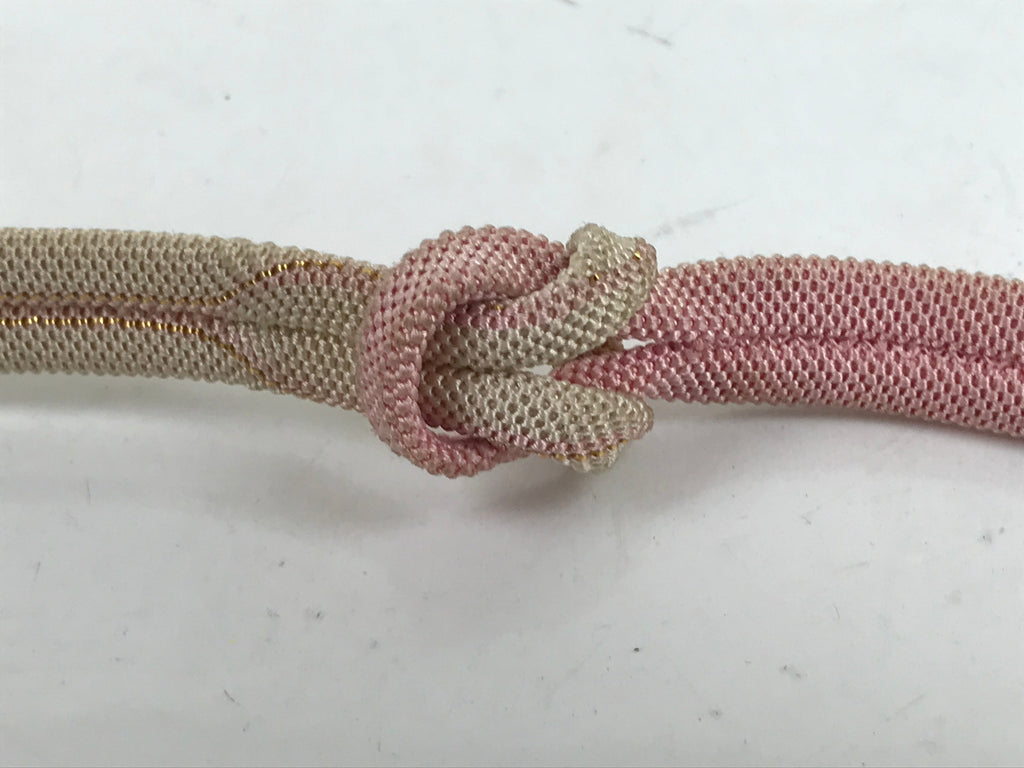 Japanese Obijime Obi Sash Kimono Accessory Silk Kumihimo Cord Pink Beige OJ220