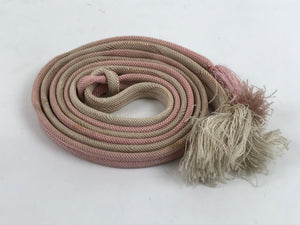 Japanese Obijime Obi Sash Kimono Accessory Silk Kumihimo Cord Pink Beige OJ220