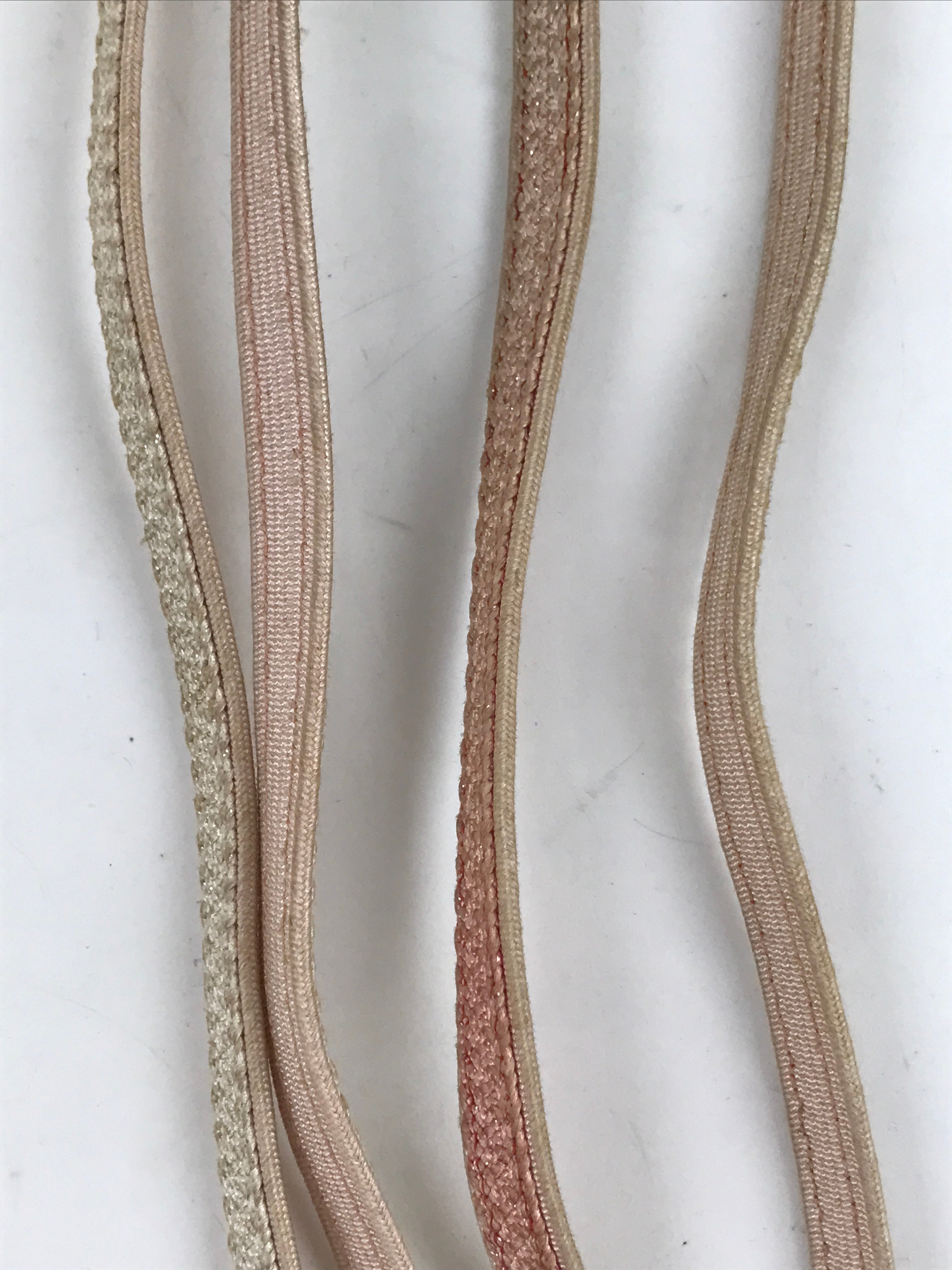 Japanese Obijime Obi Sash Kimono Accessory Silk Kumihimo Cord Pink White OJ221