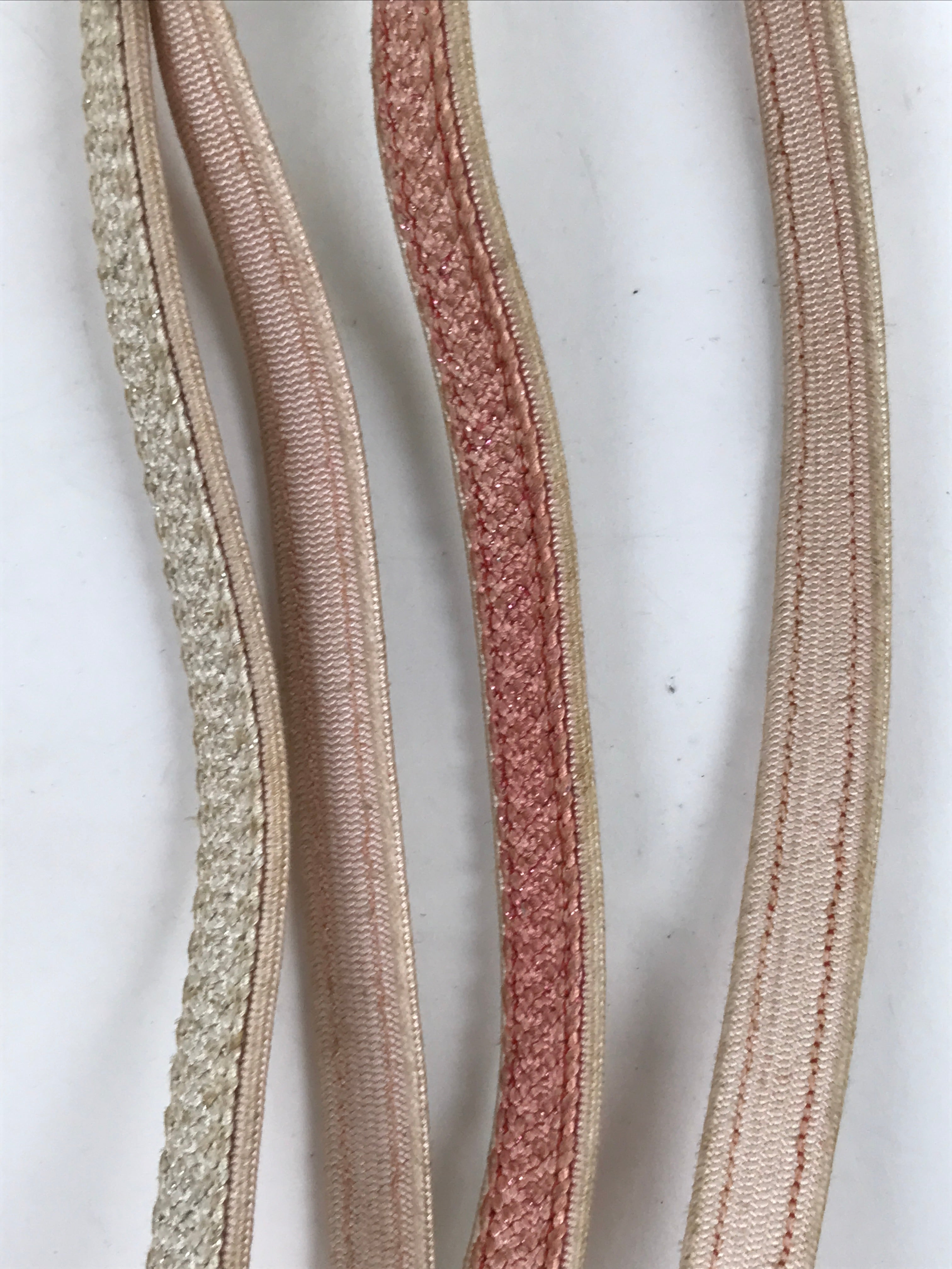 Japanese Obijime Obi Sash Kimono Accessory Silk Kumihimo Cord Pink White OJ221