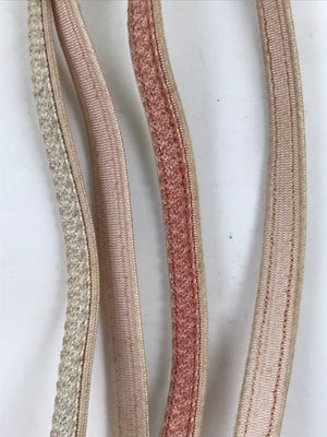 Japanese Obijime Obi Sash Kimono Accessory Silk Kumihimo Cord Pink White OJ221