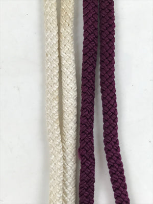 Japanese Obijime Obi Sash Kimono Accessory Silk Kumihimo Cord Purple White OJ226