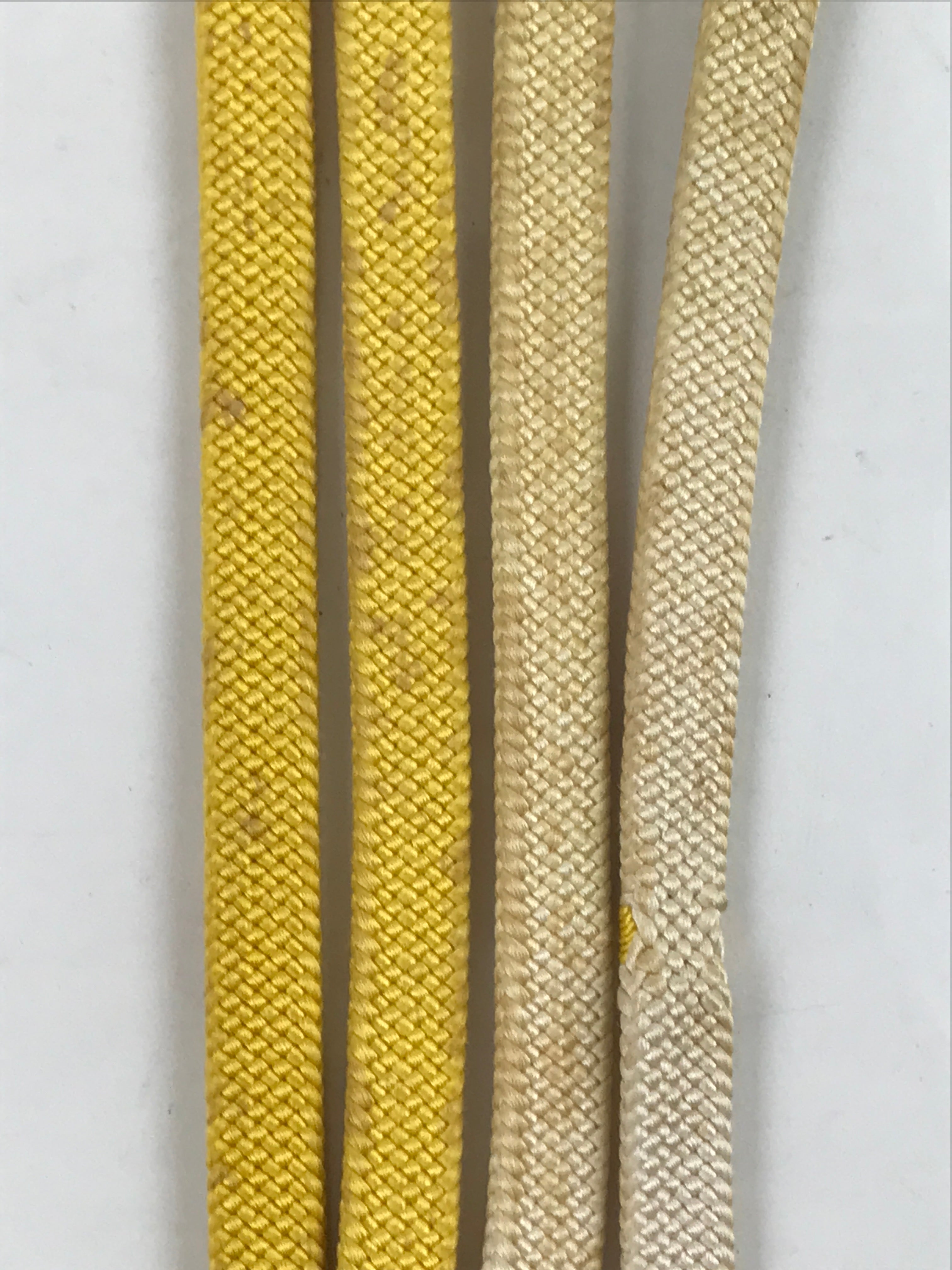 Japanese Obijime Obi Sash Kimono Accessory Silk Kumihimo Cord Yellow White OJ222