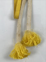 Japanese Obijime Obi Sash Kimono Accessory Silk Kumihimo Cord Yellow White OJ222