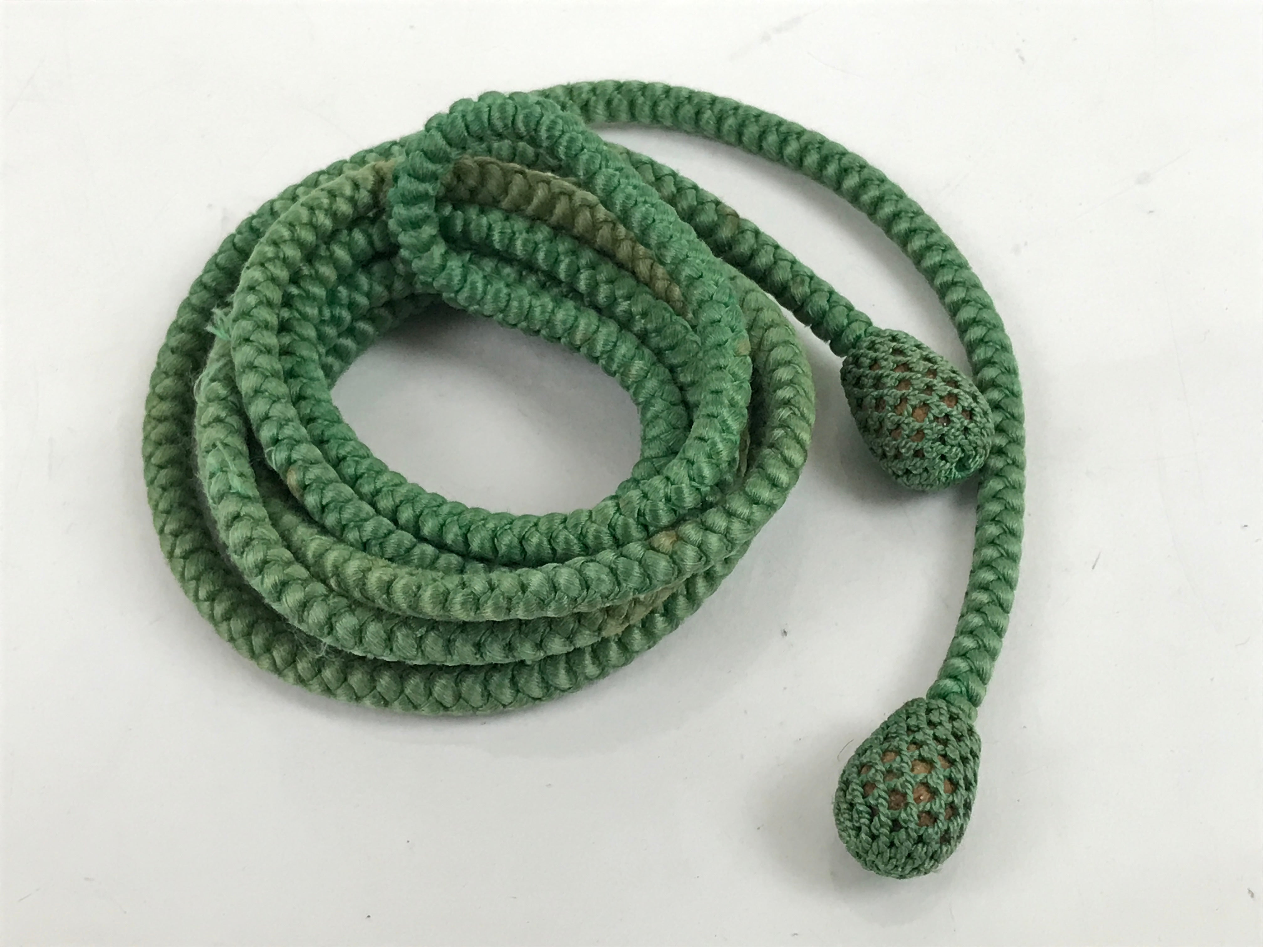 Japanese Obijime Obi Sash Kimono Accessory Vtg Silk Kumihimo Cord Green OJ229