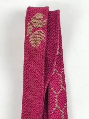 Japanese Obijime Obi Sash Kimono Accessory Vtg Silk Kumihimo Cord Magenta OJ218