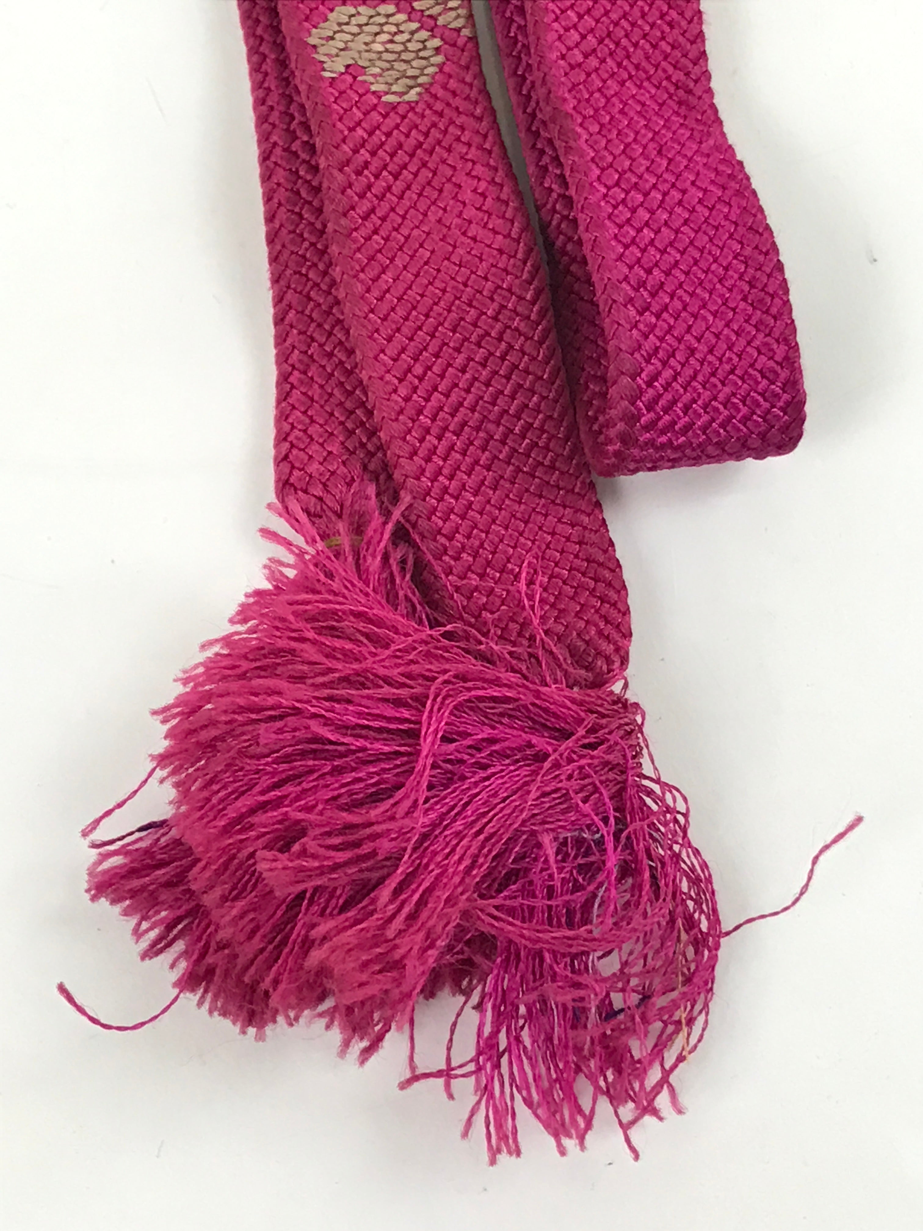 Japanese Obijime Obi Sash Kimono Accessory Vtg Silk Kumihimo Cord Magenta OJ218