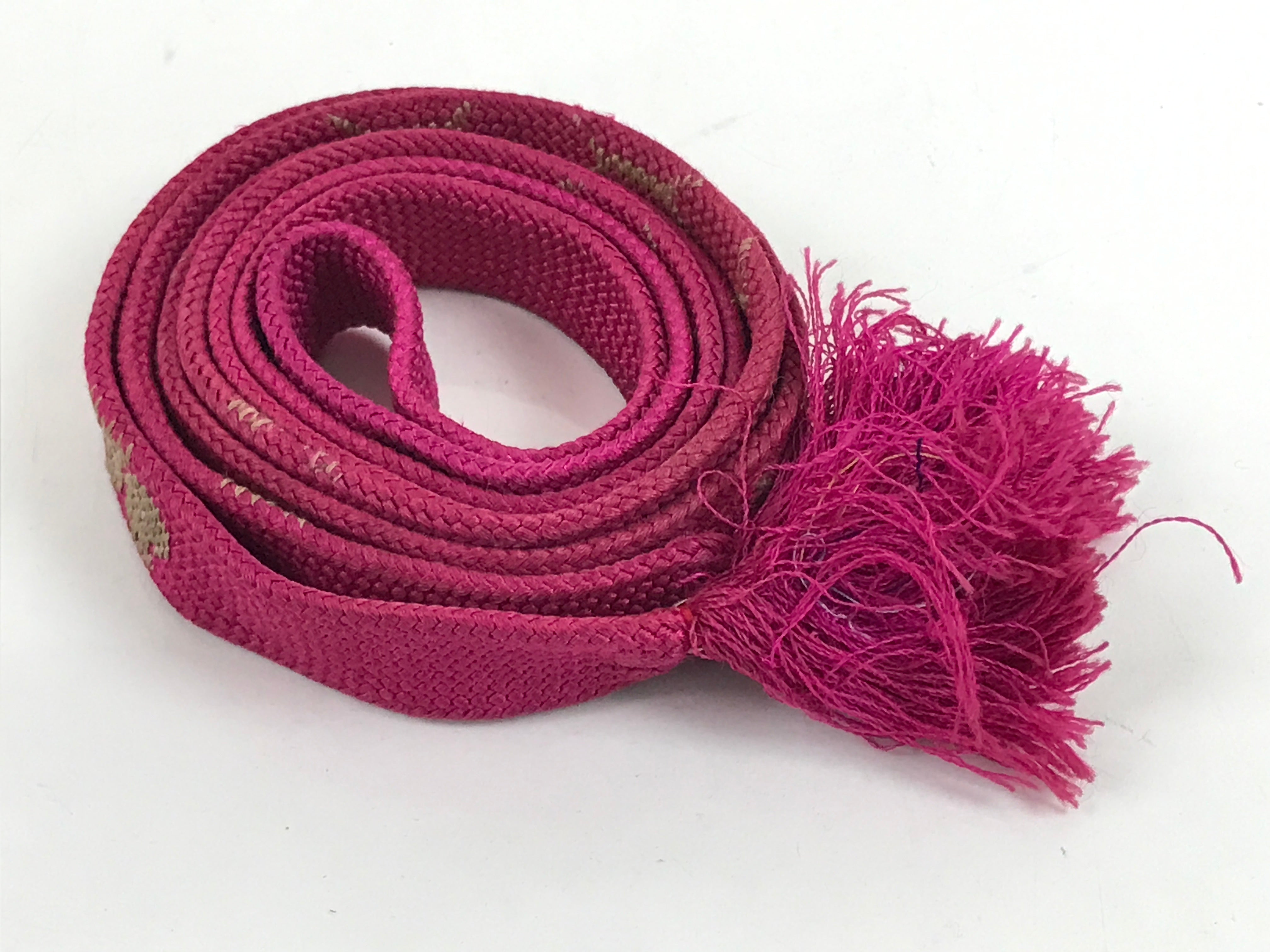 Japanese Obijime Obi Sash Kimono Accessory Vtg Silk Kumihimo Cord Magenta OJ218