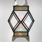 Japanese Obon Paper Chochin Electric Lantern Vtg Flower Chrysanthemum Kikyo LT91