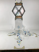 Japanese Obon Paper Chochin Electric Lantern Vtg Flower Chrysanthemum Kikyo LT91