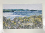 Japanese Ocean Coastline Landscape Pastel Drawing Original Art Unsigned FL305