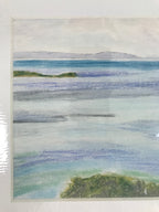 Japanese Ocean Coastline Landscape Pastel Drawing Original Art Unsigned FL306