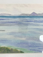 Japanese Ocean Coastline Landscape Pastel Drawing Original Art Unsigned FL306