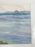 Japanese Ocean Coastline Landscape Pastel Drawing Original Art Unsigned FL306