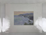 Japanese Ocean Coastline Sunset Pastel Drawing Art Signed Yoshihiro Hagino FL335