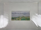 Japanese Ocean Overlook Landscape Pastel Drawing Original Art Unsigned FL303