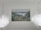 Japanese Ocean View Landscape Pastel Drawing Original Art Unsigned FL309
