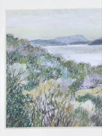 Japanese Ocean View Landscape Pastel Drawing Original Art Unsigned FL309