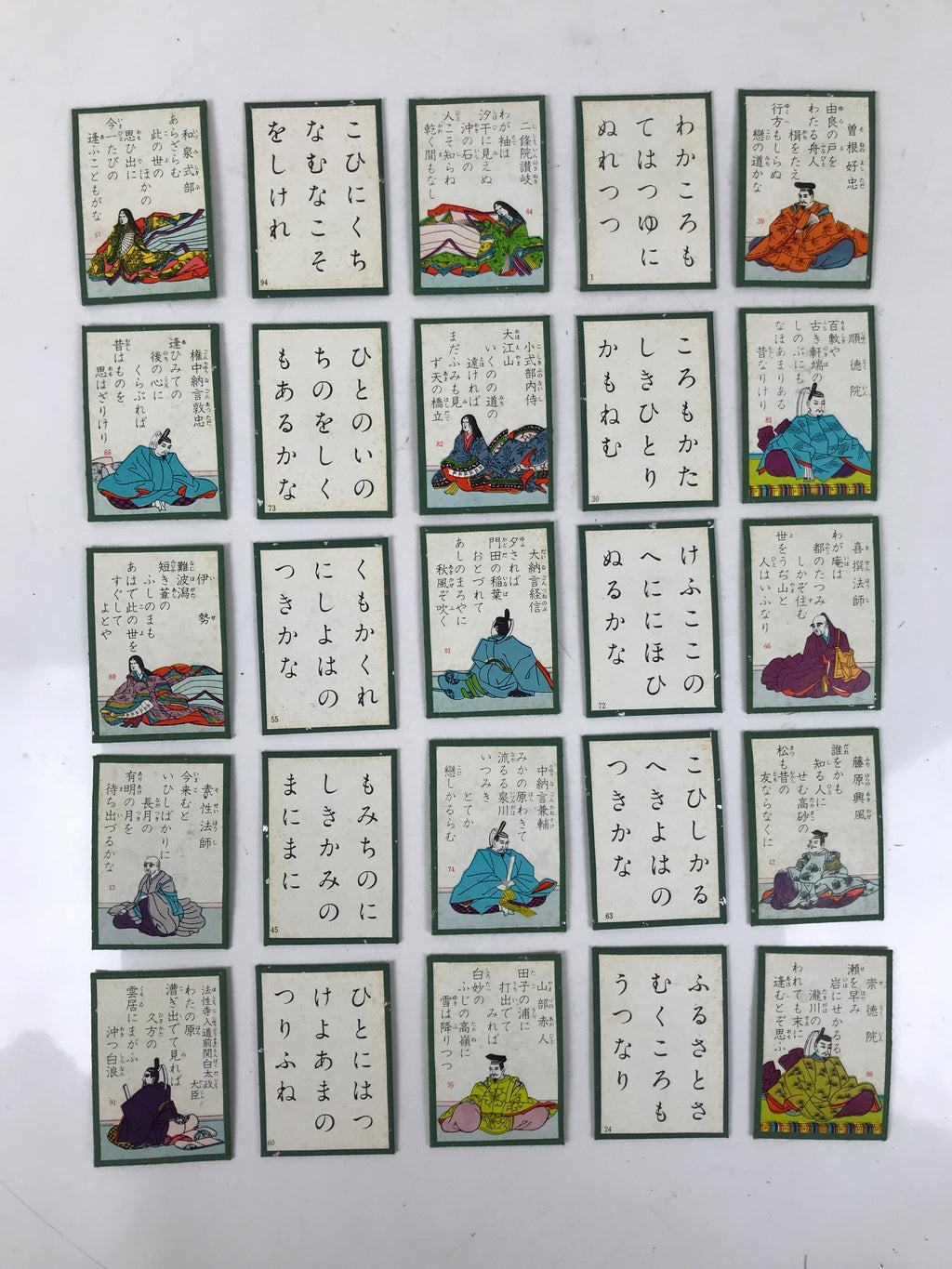 Japanese Ogura Hyakunin Isshu Traditional Poem Karuta Card Game Vtg Paper JK899