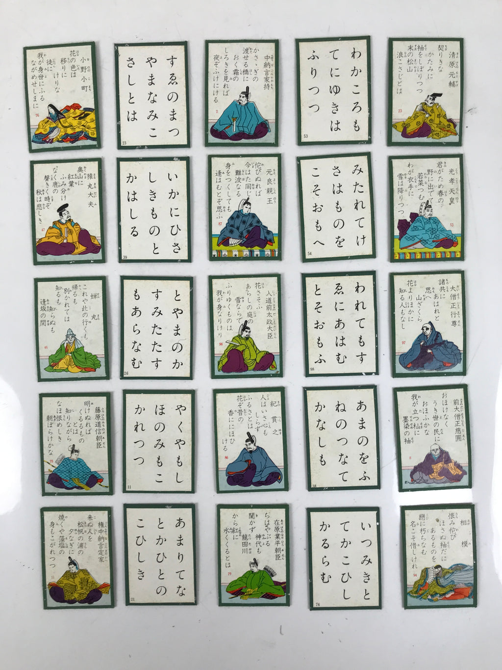 Japanese Ogura Hyakunin Isshu Traditional Poem Karuta Card Game Vtg Paper JK899