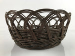 Japanese Okinawa Warabi Decorative Basket Vtg Kago Ikebana Kado Brown B240