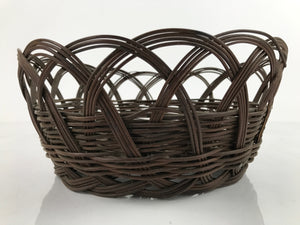 Japanese Okinawa Warabi Decorative Basket Vtg Kago Ikebana Kado Brown B240