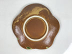Japanese Oribe Ceramic Small Plate Kozara Pottery Green Brown Plum Blossom Y569