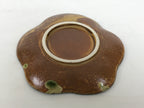 Japanese Oribe Ceramic Small Plate Kozara Pottery Green Brown Plum Blossom Y569