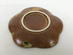 Japanese Oribe Ceramic Small Plate Kozara Pottery Green Brown Plum Blossom Y569