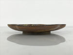 Japanese Oribe Ceramic Small Plate Kozara Pottery Green Brown Plum Blossom Y569