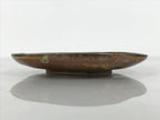 Japanese Oribe Ceramic Small Plate Kozara Pottery Green Brown Plum Blossom Y569