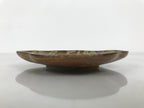 Japanese Oribe Ceramic Small Plate Kozara Pottery Green Brown Plum Blossom Y570